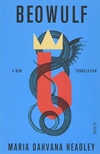 Book cover featuring a blue background, a red letter b, and a coiled dragon.