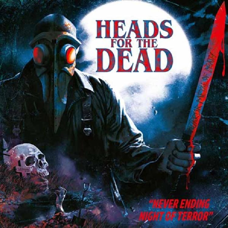 CD cover: gas mask figure with knife, skull, and moonlit background.