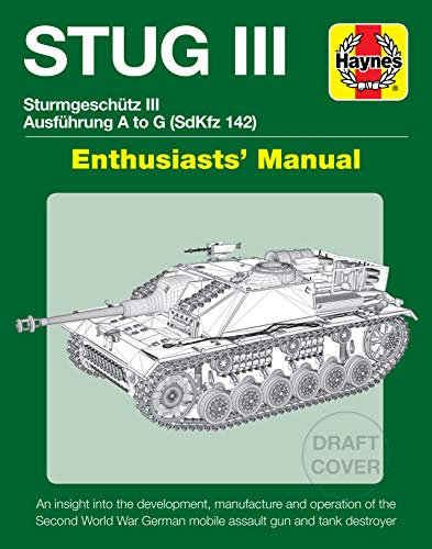 Stug III assault gun manual cover with detailed line drawing of the vehicle.