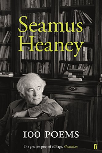 Book cover featuring a black and white portrait of Seamus Heaney in a library.
