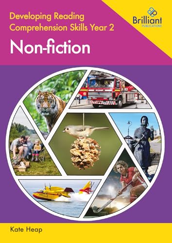 Book cover titled Developing Reading Comprehension Skills Year 2 featuring a collage of images.