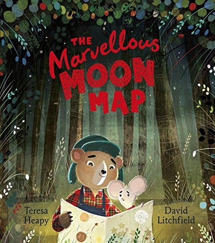 Book cover: bear and mouse with a map in a dark forest.