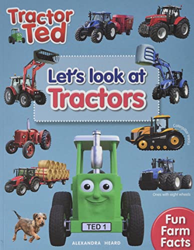 Colourful children's book cover featuring tractors and possibly Tractor Ted, a friendly tractor character.