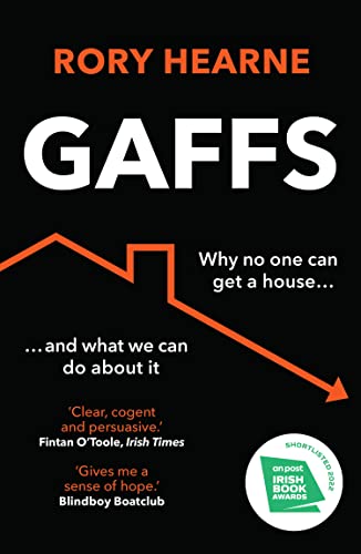 Book cover for "Gaffs" with bold white text on a black background.