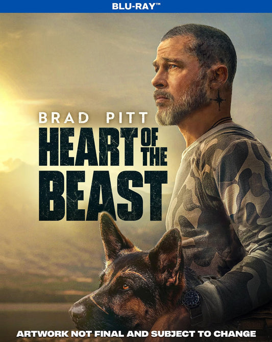 Brad Pitt with a German Shepherd, movie poster for Heart of the Beast.
