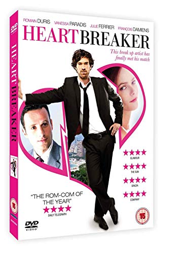 DVD cover for "Heartbreaker" featuring Romain Duris and Vanessa Paradis.
