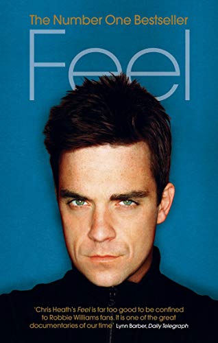 Book cover: "Feel" by Robbie Williams, featuring a portrait of the singer.