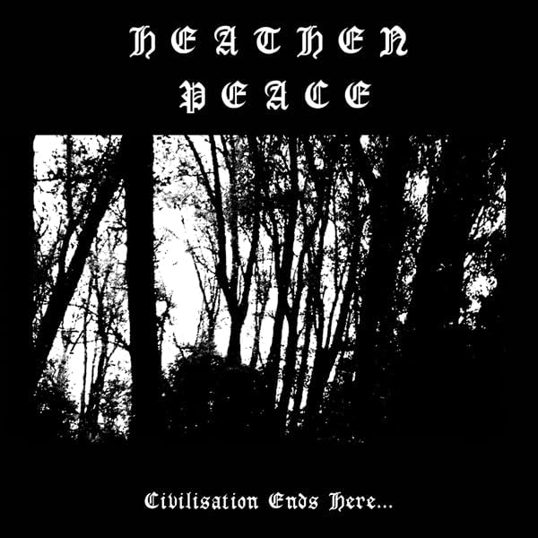 Black and white album cover with band name, trees, and text.
