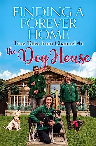 Book cover featuring people with dogs in front of a dog house.