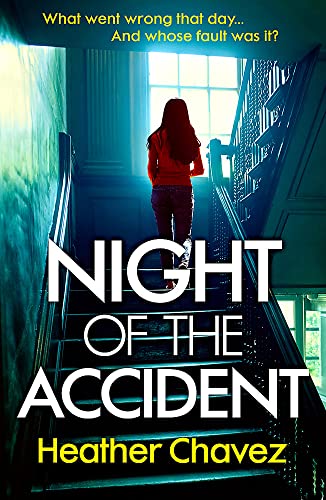 Book cover: woman on stairs, title “Night of the Accident.”