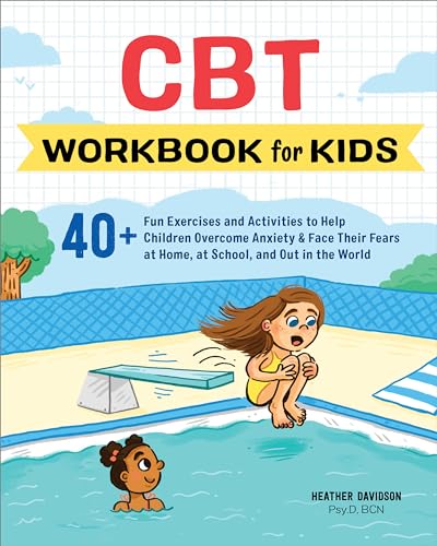 CBT workbook cover with illustration of a child near a diving board.