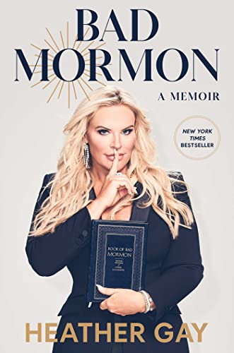 Book cover featuring Heather Gay holding a book with a finger to her lips.