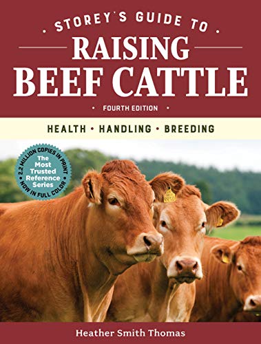 Book cover: "Storey's Guide to Raising Beef Cattle," featuring two brown cows.