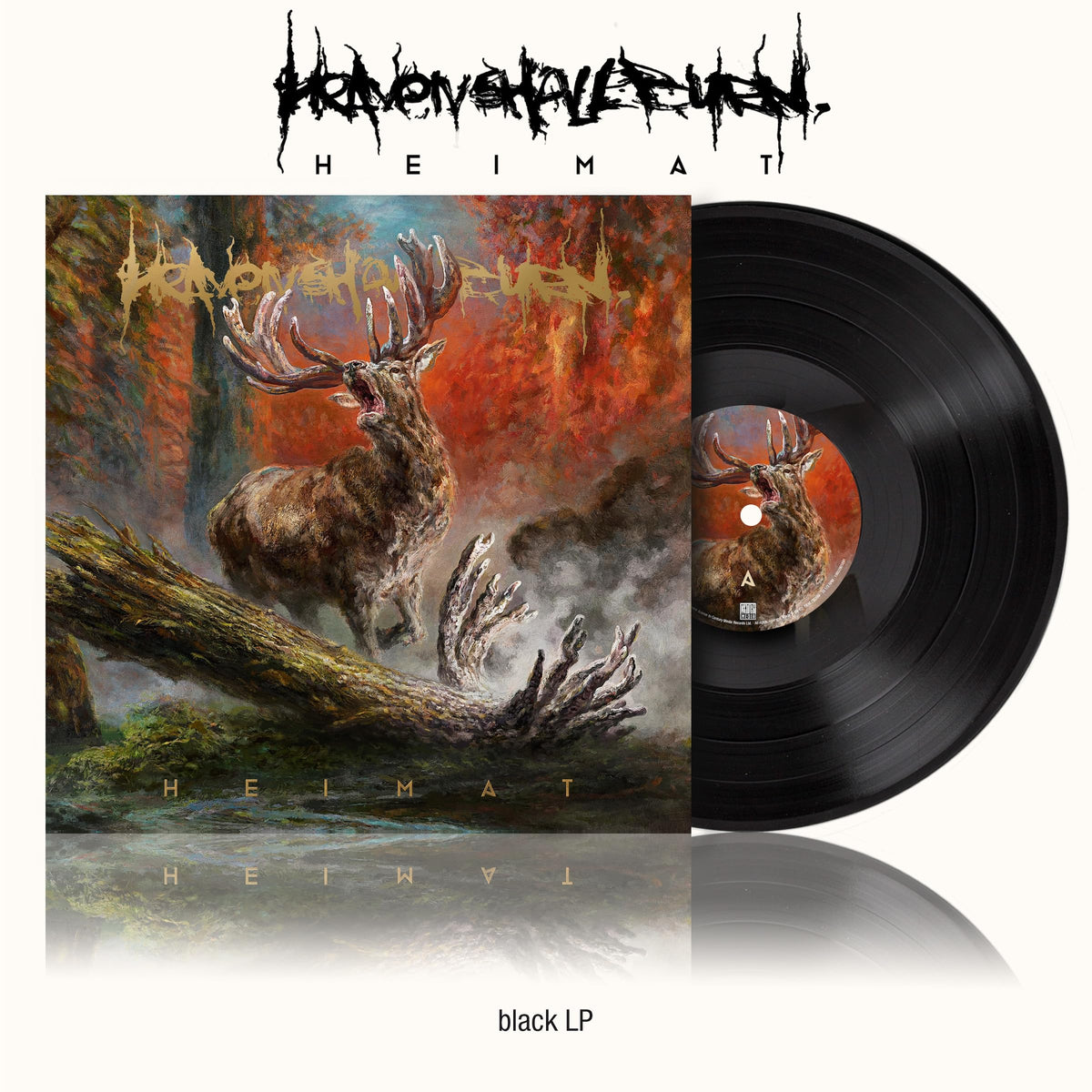 Heaven Shall Burn "Heimat" vinyl record with deer and forest imagery.