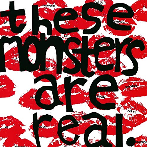 Album cover with red lipstick kisses and bold black text.