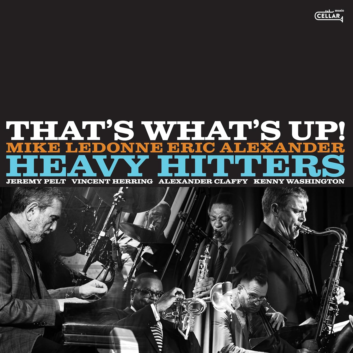 CD cover featuring jazz musicians with text "Heavy Hitters - That's What's Up!".