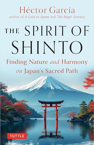 Book cover with Mount Fuji, a red torii gate, and autumn foliage.