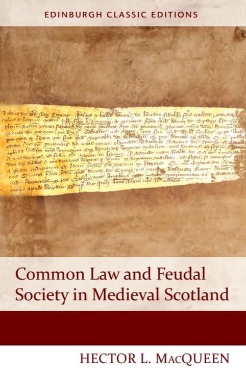 Book cover with aged parchment background and title: "Common Law and Feudal Society.