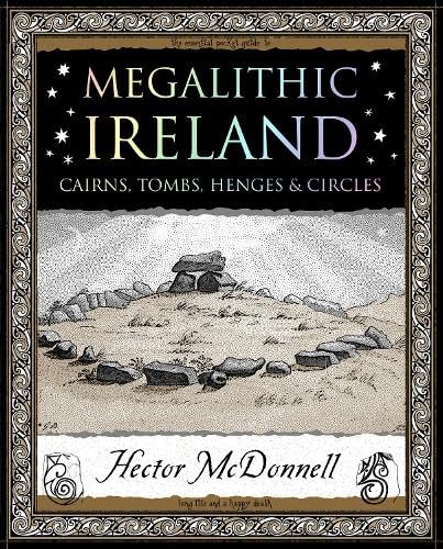 Book cover: “Megalithic Ireland” with illustration of ancient stone ruins.