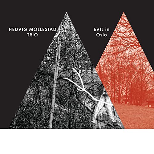 Album cover with two triangular images of trees, one black-and-white, one red-tinted.