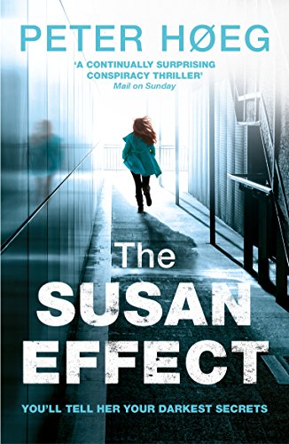 Book cover: woman running through a concrete stairwell, blue tones.
