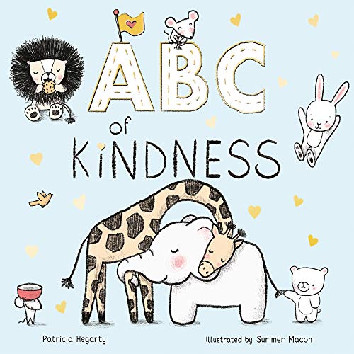 Children's book cover with illustrated animals and large, colorful "ABC of Kindness" text.