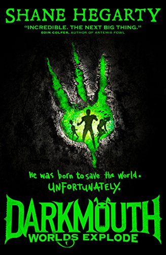 Book cover: dark, swirling background with a glowing green hand and silhouettes.