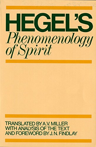 Book cover of Hegel's Phenomenology of Spirit with dark green text on tan background.