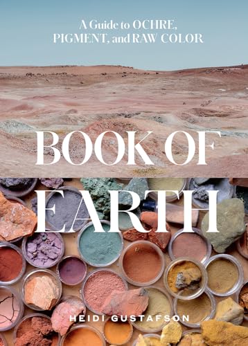 Book cover showing a desert landscape above small containers of colorful earth pigments.