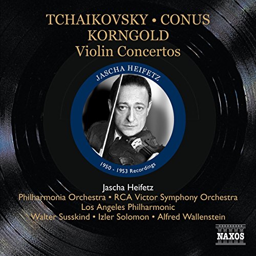 CD cover featuring violinist Jascha Heifetz in a portrait with text.