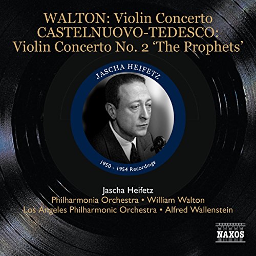CD cover featuring Jascha Heifetz portrait against a vinyl record background.