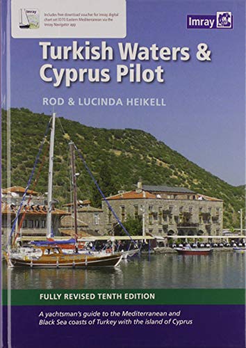 Book cover for Turkish Waters and Cyprus Pilot featuring a sailboat in a harbor.