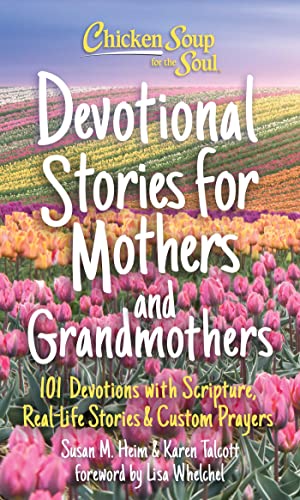Book cover with colorful tulips and text for mothers and grandmothers.
