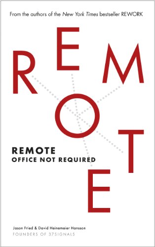 "Book cover with 'REMOTE' in red, 'Office Not Required' in black, on white background."