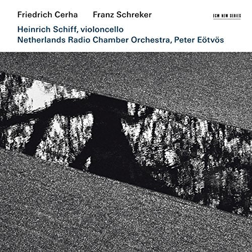 A black-and-white album cover featuring a textured, abstract design with text at the top.