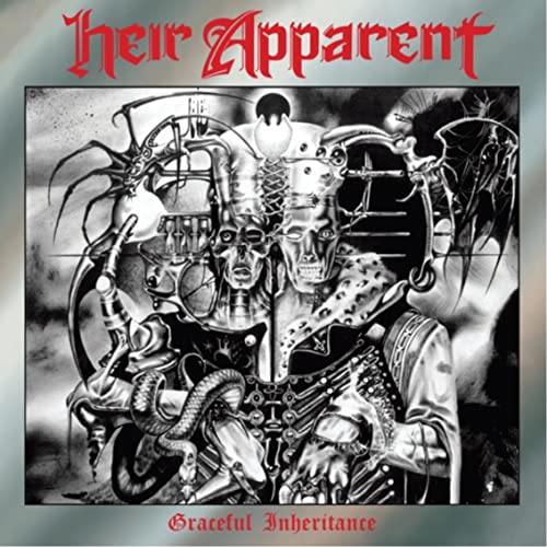 Black and white album cover with intricate skeletal and mechanical imagery.