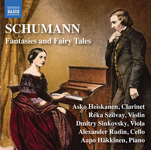 CD cover featuring portraits of Robert Schumann and a woman at a piano.