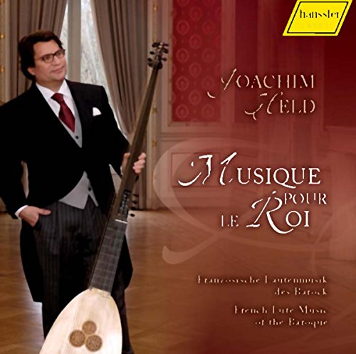 CD cover featuring a man with a lute, text “Musique pour le Roi”.