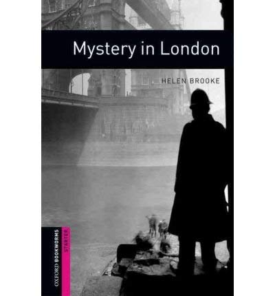 Book cover: "Mystery in London" with a silhouetted detective figure.