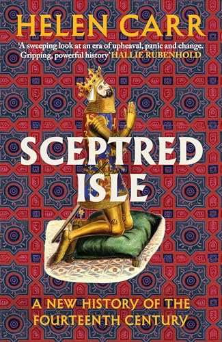 Book cover featuring a kneeling medieval king in gold armor against a patterned background.