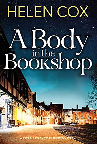 Book cover: “A Body in the Bookshop” with a nighttime street scene.