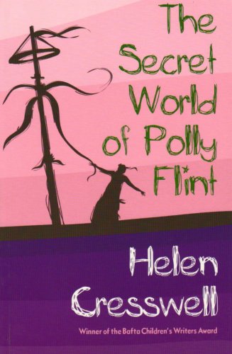 Book cover with a silhouette of a girl holding a maypole on pink background.