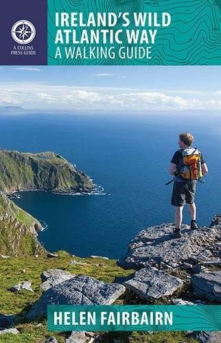 Book cover depicting a hiker overlooking a coastal Irish landscape.