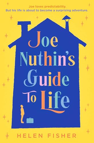 Book cover: colorful illustration of a house and a person with luggage.