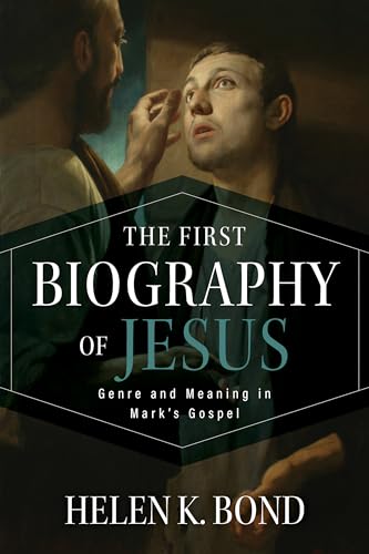 Book cover: painting of Jesus healing a man, title "The First Biography of Jesus.
