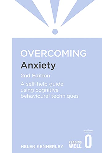 Book cover for Overcoming Anxiety by Helen Kennerley, featuring light blue and white graphics.