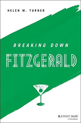 Book cover: "Breaking Down Fitzgerald" with green and white design, martini glass.