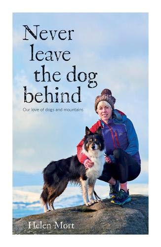 Book cover with woman, dog, and mountains in the background.