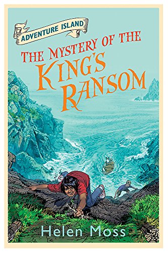 Book cover: coastal scene with figures, title "The Mystery of the King's Ransom".