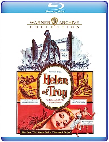 Helen of Troy" Blu-ray cover with a Trojan horse and film stills.